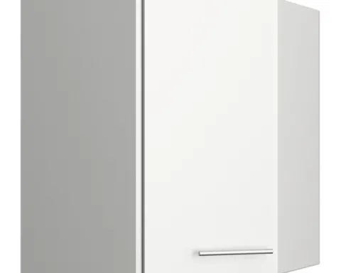 Optifit Eckhängeschrank Bengt932 BxTxH 60 x 34,9 x 70,4 cm weiß matt zerlegt Anschlag reversibel KFBE OEMD606-8+
