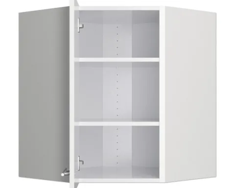 Optifit Eckhängeschrank Bengt932 BxTxH 60 x 34,9 x 70,4 cm weiß matt zerlegt Anschlag reversibel KFBE OEMD606-8+
