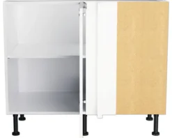 Optifit Eckunterschrank Arvid986 BxTxH 100 x 58,4 x 87 cm weiß glänzend zerlegt Anschlag reversibel KFAV UEL116-8+