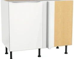 Optifit Eckunterschrank Arvid986 BxTxH 100 x 58,4 x 87 cm weiß glänzend zerlegt Anschlag reversibel KFAV UEL116-8+