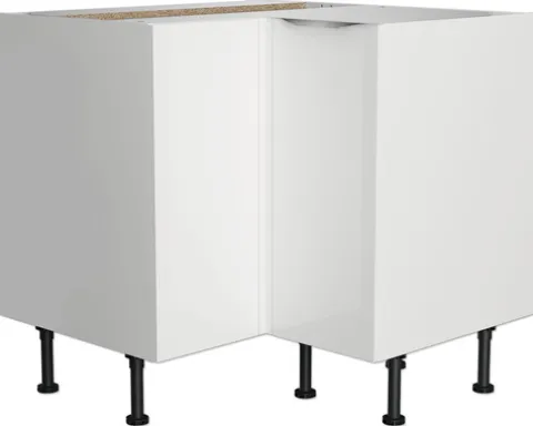 Optifit Eckunterschrank Arvid986 BxTxH 90 x 58,4 x 87 cm weiß glänzend zerlegt Anschlag reversibel KFAV UEL996-8+