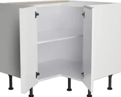 Optifit Eckunterschrank Arvid986 BxTxH 90 x 58,4 x 87 cm weiß glänzend zerlegt Anschlag reversibel KFAV UEL996-8+