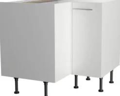 Optifit Eckunterschrank Bengt932 BxTxH 90 x 58,4 x 87 cm weiß matt zerlegt Anschlag reversibel KFBE UEL996-8+