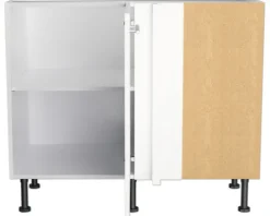 Optifit Eckunterschrank Bengt932 BxTxH 100 x 58,4 x 87 cm weiß matt zerlegt Anschlag reversibel KFBE UEL116-8+