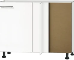 Optifit Eckunterschrank Bengt932 BxTxH 100 x 58,4 x 87 cm weiß matt zerlegt Anschlag reversibel KFBE UEL116-8+