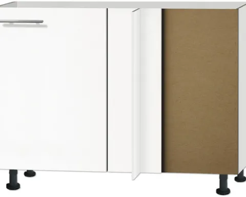 Optifit Eckunterschrank Bengt932 BxTxH 100 x 58,4 x 87 cm weiß matt zerlegt Anschlag reversibel KFBE UEL116-8+