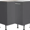 Optifit Eckunterschrank Ingvar420 BxTxH 90 x 58,4 x 87 cm anthrazit matt zerlegt Anschlag reversibel KFIN UEL996-8+