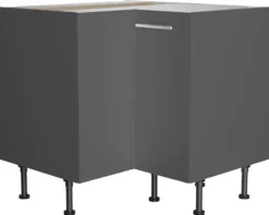 Optifit Eckunterschrank Ingvar420 BxTxH 90 x 58,4 x 87 cm anthrazit matt zerlegt Anschlag reversibel KFIN UEL996-8+