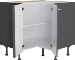 Optifit Eckunterschrank Ingvar420 BxTxH 90 x 58,4 x 87 cm anthrazit matt zerlegt Anschlag reversibel KFIN UEL996-8+