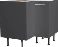 Optifit Eckunterschrank Ingvar420 BxTxH 90 x 58,4 x 87 cm anthrazit matt zerlegt Anschlag reversibel KFIN UEL996-8+