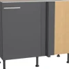 Optifit Eckunterschrank Ingvar420 BxTxH 100 x 58,4 x 87 cm anthrazit matt zerlegt Anschlag reversibel KFIN UEL116-8+