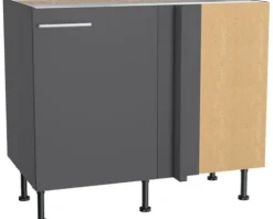 Optifit Eckunterschrank Ingvar420 BxTxH 100 x 58,4 x 87 cm anthrazit matt zerlegt Anschlag reversibel KFIN UEL116-8+