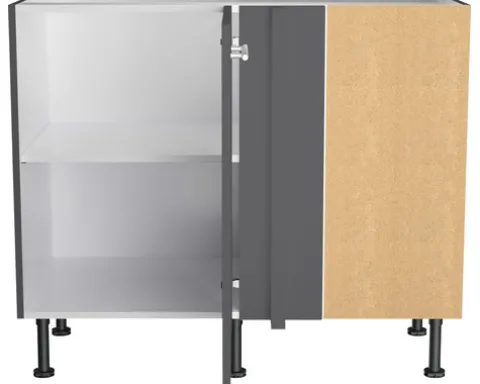 Optifit Eckunterschrank Ingvar420 BxTxH 100 x 58,4 x 87 cm anthrazit matt zerlegt Anschlag reversibel KFIN UEL116-8+