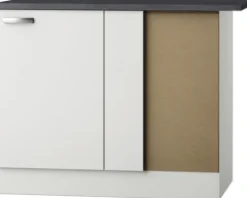Optifit Eckunterschrank Lagos286 BxTxH 100 x 60 x 84,8 cm weiß glänzend zerlegt Anschlag reversibel KULG UEL106-9+