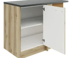 Optifit Eckunterschrank Livorno290 BxTxH 110 x 60 x 84,8 cm wildeiche matt strukturiert zerlegt Anschlag reversibel KULI UEL106-9+