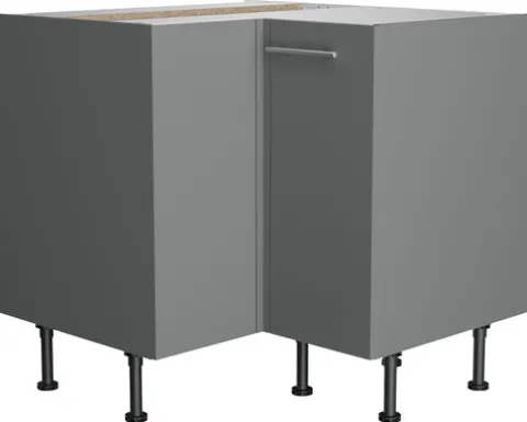 Optifit Eckunterschrank Mats825 BxTxH 90 x 58,4 x 87 cm basaltgrau matt zerlegt Anschlag reversibel KFMA UEL996-8+