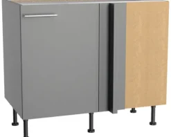 Optifit Eckunterschrank Mats825 BxTxH 100 x 58,4 x 87 cm basaltgrau matt zerlegt Anschlag reversibel KFMA UEL116-8+