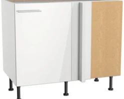 Optifit Eckunterschrank Rurik986 BxTxH 100 x 58,4 x 87 cm weiß glänzend zerlegt Anschlag reversibel KFRU UEL116-8+