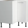 Optifit Eckunterschrank Rurik986 BxTxH 90 x 58,4 x 87 cm weiß glänzend zerlegt Anschlag reversibel KFRU UEL996-8+