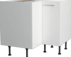 Optifit Eckunterschrank Rurik986 BxTxH 90 x 58,4 x 87 cm weiß glänzend zerlegt Anschlag reversibel KFRU UEL996-8+