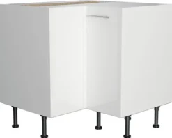 Optifit Eckunterschrank Rurik986 BxTxH 90 x 58,4 x 87 cm weiß glänzend zerlegt Anschlag reversibel KFRU UEL996-8+