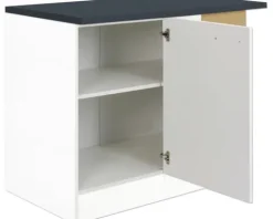 Optifit Eckunterschrank Salo214 BxTxH 100 x 60 x 84,8 cm weiß matt zerlegt Anschlag reversibel HWSA UEL106-7+