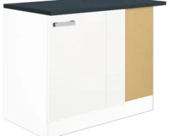 Optifit Eckunterschrank Salo214 BxTxH 100 x 60 x 84,8 cm weiß matt zerlegt Anschlag reversibel HWSA UEL106-7+