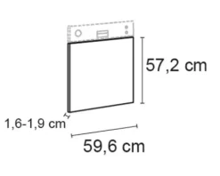 Optifit Geschirrspülerblende für teilintegrierten Geschirrspüler Rurik986 BxTxH 59,6 x 1,6 x 57,2 cm weiß glänzend zerlegt KFRU T606-8+