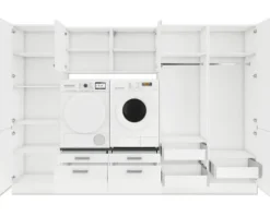 Optifit Hauswirtschaftsraummöbel ohne Geräte Salo214 300 cm weiß matt zerlegt Variante reversibel HWSA HWR-3+