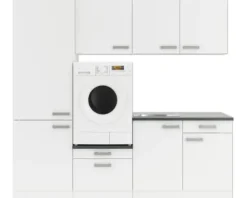 Optifit Hauswirtschaftsraummöbel ohne Geräte Salo214 220,000 cm weiß matt zerlegt Variante reversibel HWSA HWR-5+