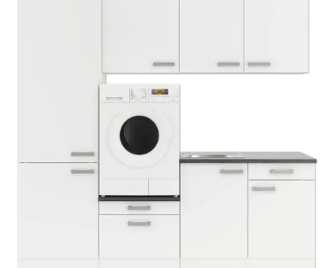 Optifit Hauswirtschaftsraummöbel ohne Geräte Salo214 220,000 cm weiß matt zerlegt Variante reversibel HWSA HWR-5+