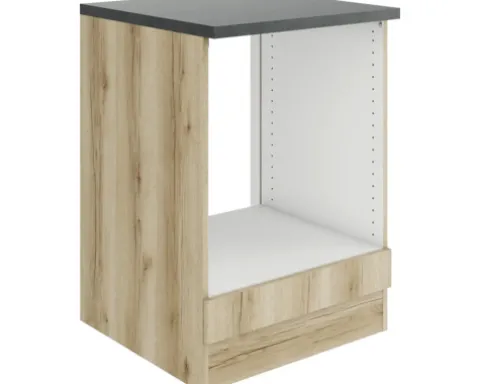 Optifit Herdumbauschrank Livorno290 BxTxH 60 x 60 x 84,8 cm wildeiche matt strukturiert zerlegt KULI U634-9+