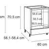 Optifit Herdumbauschrank Rurik986 BxTxH 60 x 58,4 x 87 cm weiß glänzend zerlegt KFRU U634-8+