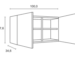 Optifit Hängeschrank Luca932 BxTxH 100 x 34,6 x 57,6 cm weiß matt zerlegt KLLU O106-0+