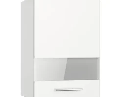 Optifit Hängeschrank mit Glastür Bengt932 BxTxH 50 x 34,9 x 70,4 cm weiß matt zerlegt Anschlag reversibel KFBE OGMH556-8+