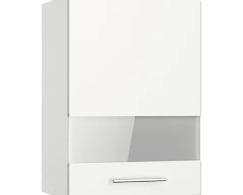 Optifit Hängeschrank mit Glastür Bengt932 BxTxH 50 x 34,9 x 70,4 cm weiß matt zerlegt Anschlag reversibel KFBE OGMH556-8+