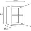 Optifit Hängeschrank Noah420 BxTxH 40 x 34,6 x 57,6 cm anthrazit matt zerlegt Anschlag reversibel KLNO O406-0+