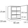 Optifit Hängeschrank Rurik986 BxTxH 40 x 34,9 x 70,4 cm weiß glänzend zerlegt Anschlag reversibel KFRU OM406-8+