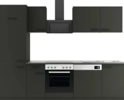 Optifit Küchenzeile ohne Geräte Madrid420 270 cm anthrazit matt zerlegt Variante reversibel KPMA 2702OE-9+
