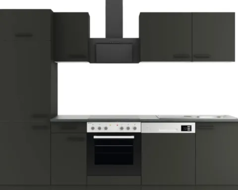 Optifit Küchenzeile ohne Geräte Madrid420 270 cm anthrazit matt zerlegt Variante reversibel KPMA 2702OE-9+