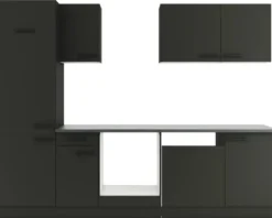 Optifit Küchenzeile ohne Geräte Madrid420 270 cm anthrazit matt zerlegt Variante reversibel KPMA 2702OE-9+