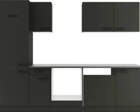 Optifit Küchenzeile ohne Geräte Madrid420 270 cm anthrazit matt zerlegt Variante reversibel KPMA 2702OE-9+