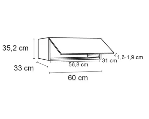 Optifit Klapphängeschrank Ingvar420 BxTxH 60 x 34,9 x 35,2 cm anthrazit matt zerlegt KFIN OK635-8+