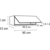 Optifit Klapphängeschrank Rurik986 BxTxH 90 x 34,9 x 35,2 cm weiß glänzend zerlegt KFRU OK935-8+