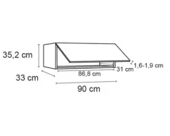 Optifit Klapphängeschrank Rurik986 BxTxH 90 x 34,9 x 35,2 cm weiß glänzend zerlegt KFRU OK935-8+