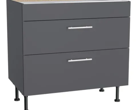 Optifit Kochfeldumbauschrank Ingvar420 BxTxH 90 x 58,4 x 87 cm anthrazit matt zerlegt KFIN UC936-8E+