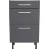 Optifit Schubladenunterschrank Ingvar420 BxTxH 50 x 58,4 x 87 cm anthrazit matt zerlegt KFIN U536-8E+