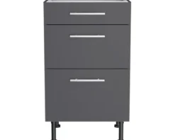 Optifit Schubladenunterschrank Ingvar420 BxTxH 50 x 58,4 x 87 cm anthrazit matt zerlegt KFIN U536-8E+