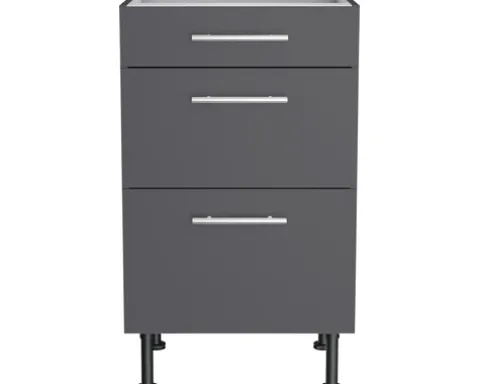 Optifit Schubladenunterschrank Ingvar420 BxTxH 50 x 58,4 x 87 cm anthrazit matt zerlegt KFIN U536-8E+