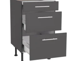 Optifit Schubladenunterschrank Ingvar420 BxTxH 50 x 58,4 x 87 cm anthrazit matt zerlegt KFIN U536-8E+